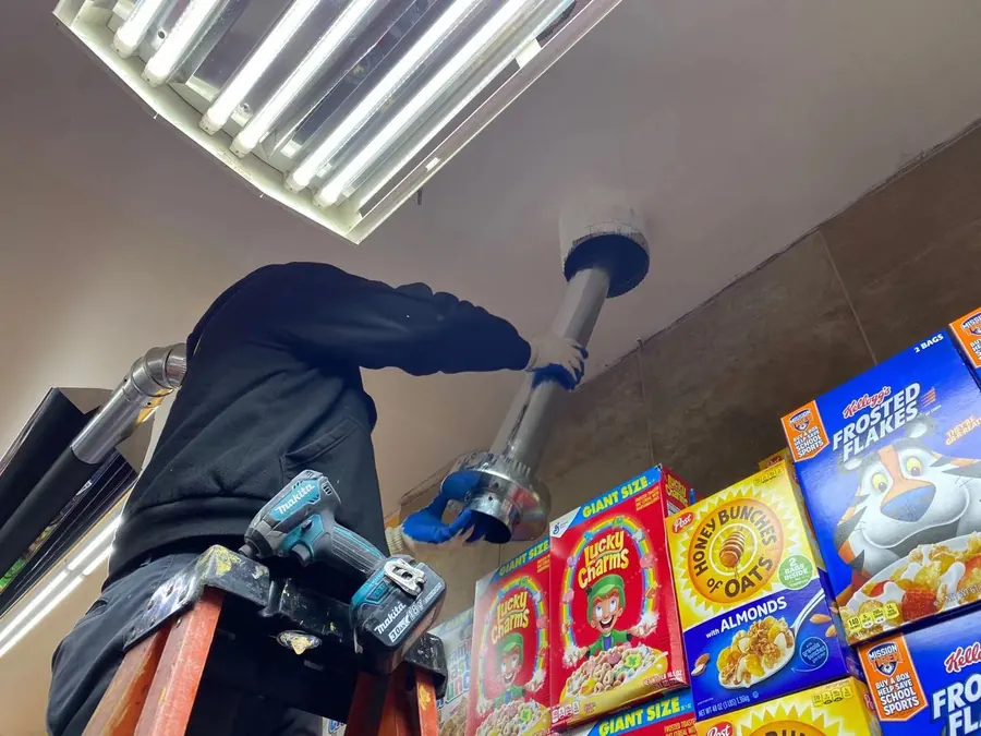 Infrared Tube Heater Installation — Brooklyn Supermarket — photo 2