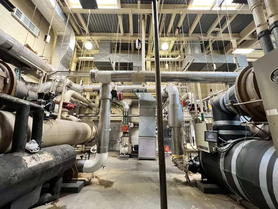 Two water-cooled chillers serving an institutional building in New York City